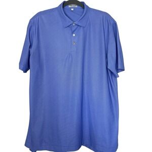 Peter Millar Shirt Mens Large Blue Check Summer Comfort Golf Polo Outdoor